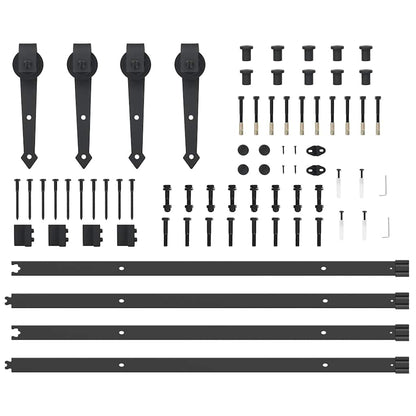 Sliding Door Hardware Kit 427 cm Steel Black