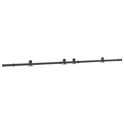 Sliding Door Hardware Kit 305 cm Steel Black