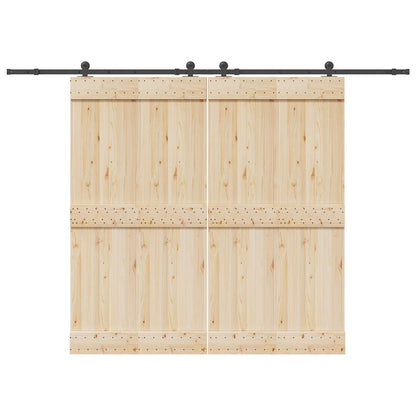 Sliding Door Hardware Kit 305 cm Steel Black