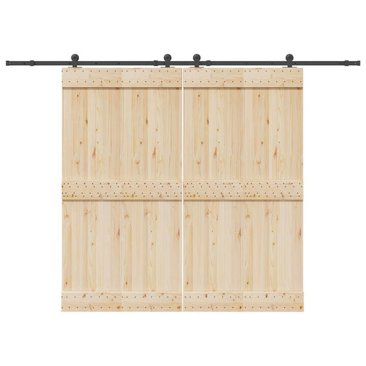 Sliding Door Hardware Kit 305 cm Steel Black