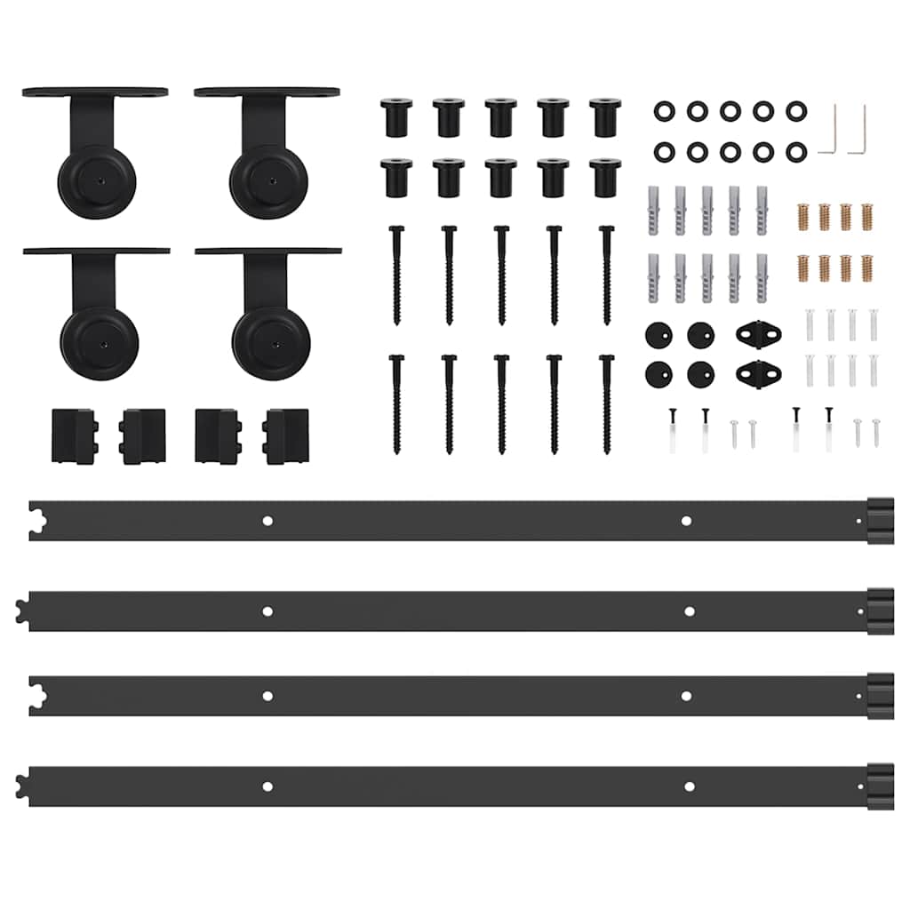 Sliding Door Hardware Kit 427 cm Steel Black