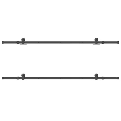Sliding Door Hardware Kit 427 cm Steel Black