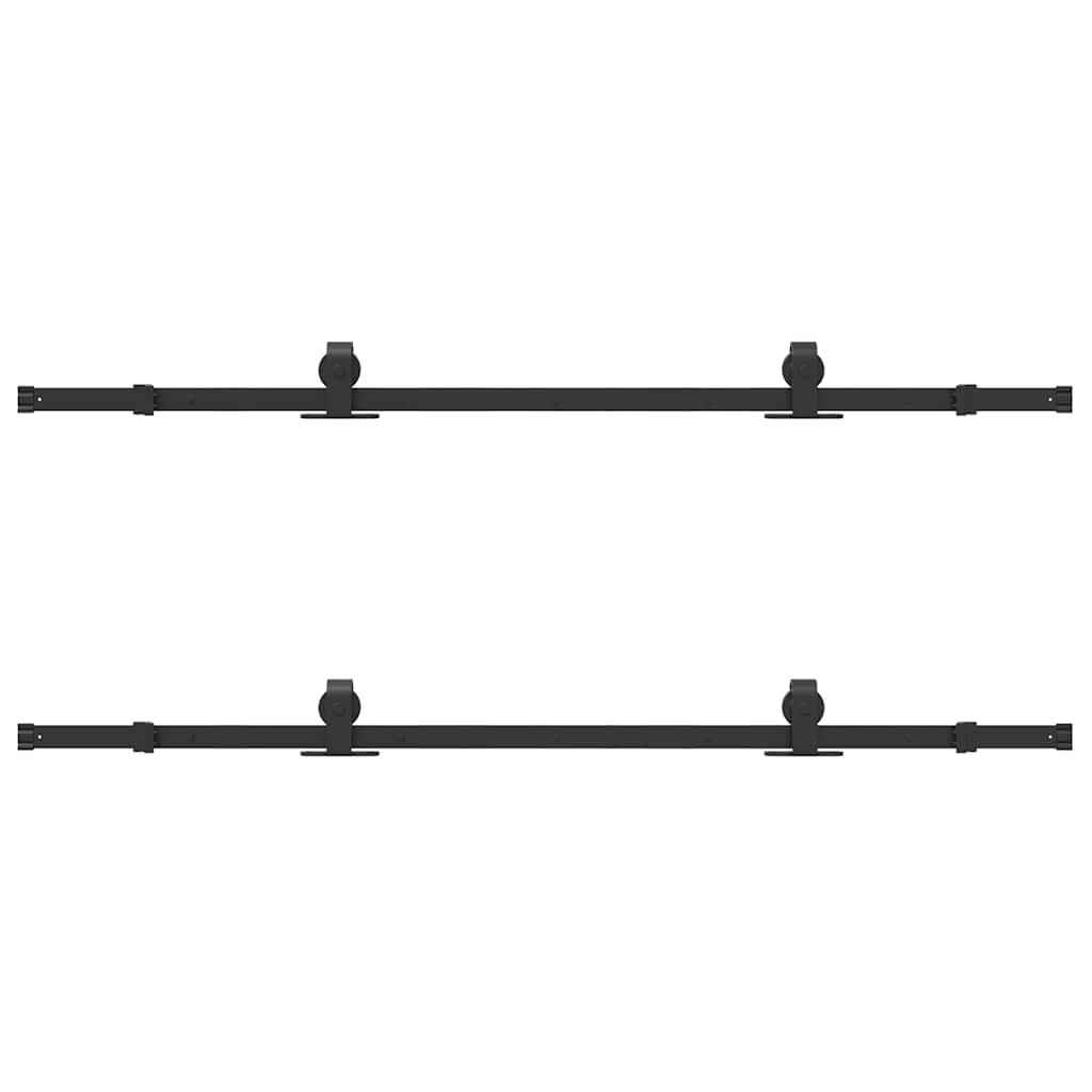 Sliding Door Hardware Kit 366 cm Steel Black