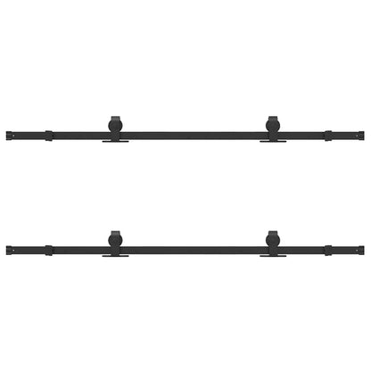Sliding Door Hardware Kit 366 cm Steel Black