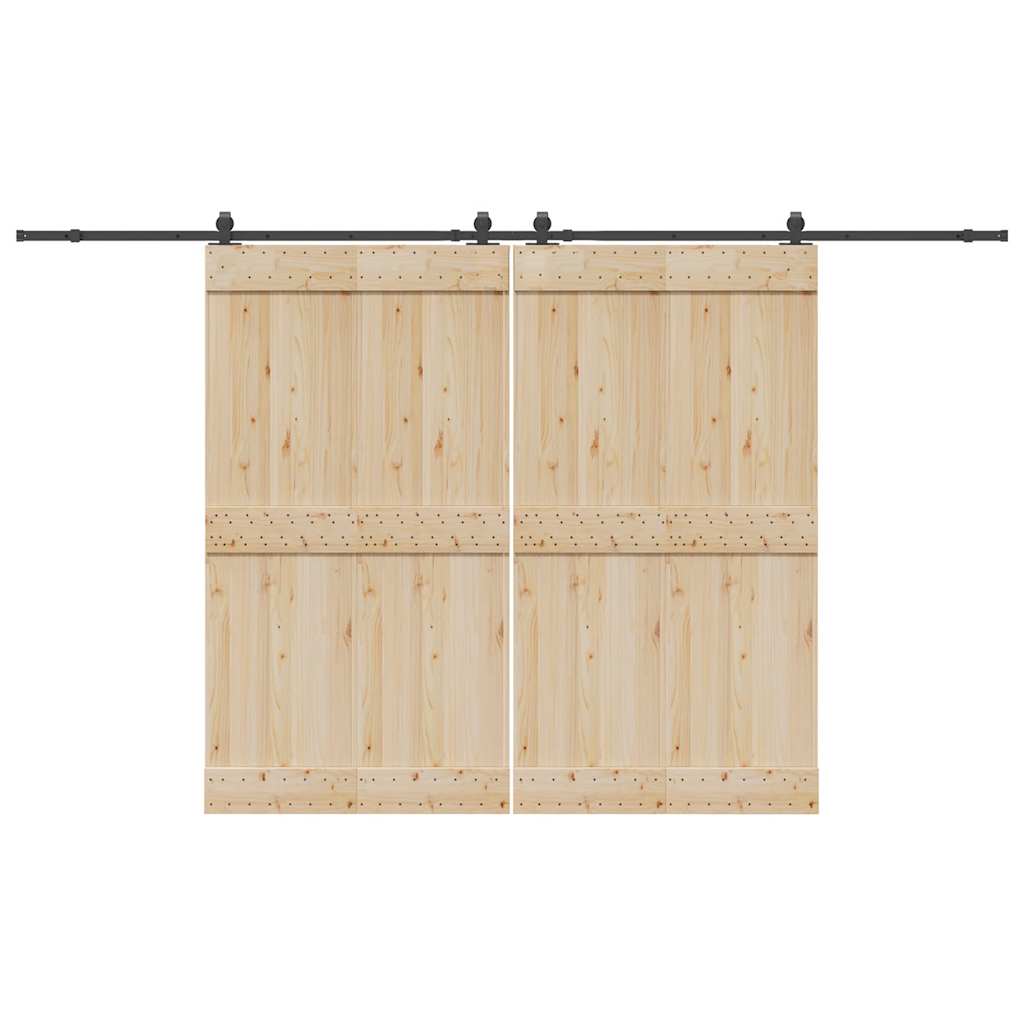 Sliding Door Hardware Kit 366 cm Steel Black