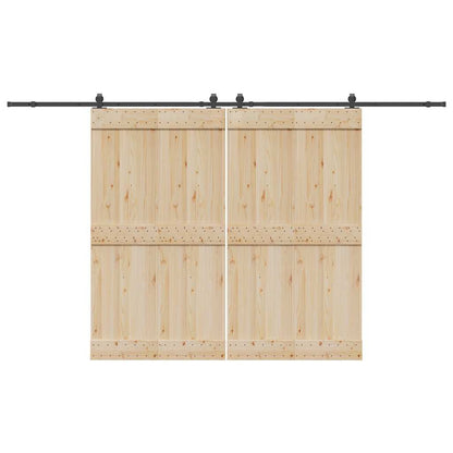 Sliding Door Hardware Kit 366 cm Steel Black