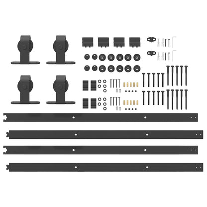 Sliding Door Hardware Kit 305 cm Steel Black