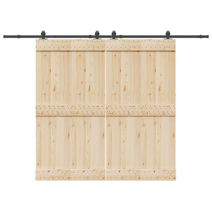 Sliding Door Hardware Kit 305 cm Steel Black