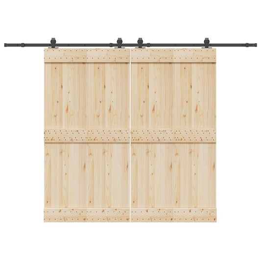 Sliding Door Hardware Kit 305 cm Steel Black