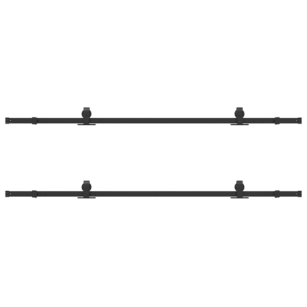 Sliding Door Hardware Kit 427 cm Steel Black