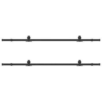 Sliding Door Hardware Kit 427 cm Steel Black