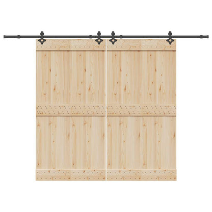 Sliding Door Hardware Kit 305 cm Steel Black