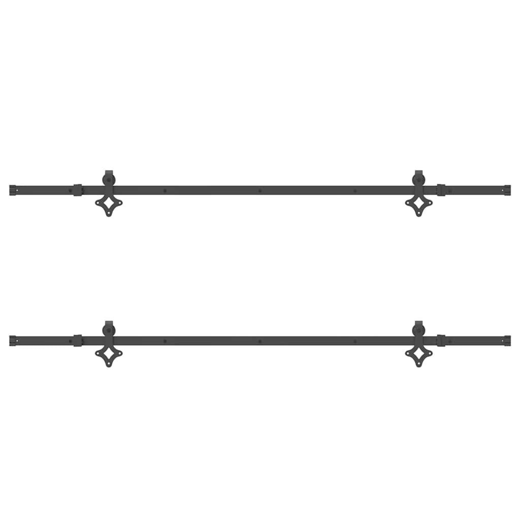 Sliding Door Hardware Kit 427 cm Steel Black