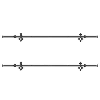 Sliding Door Hardware Kit 427 cm Steel Black