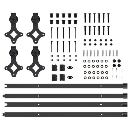 Sliding Door Hardware Kit 427 cm Steel Black