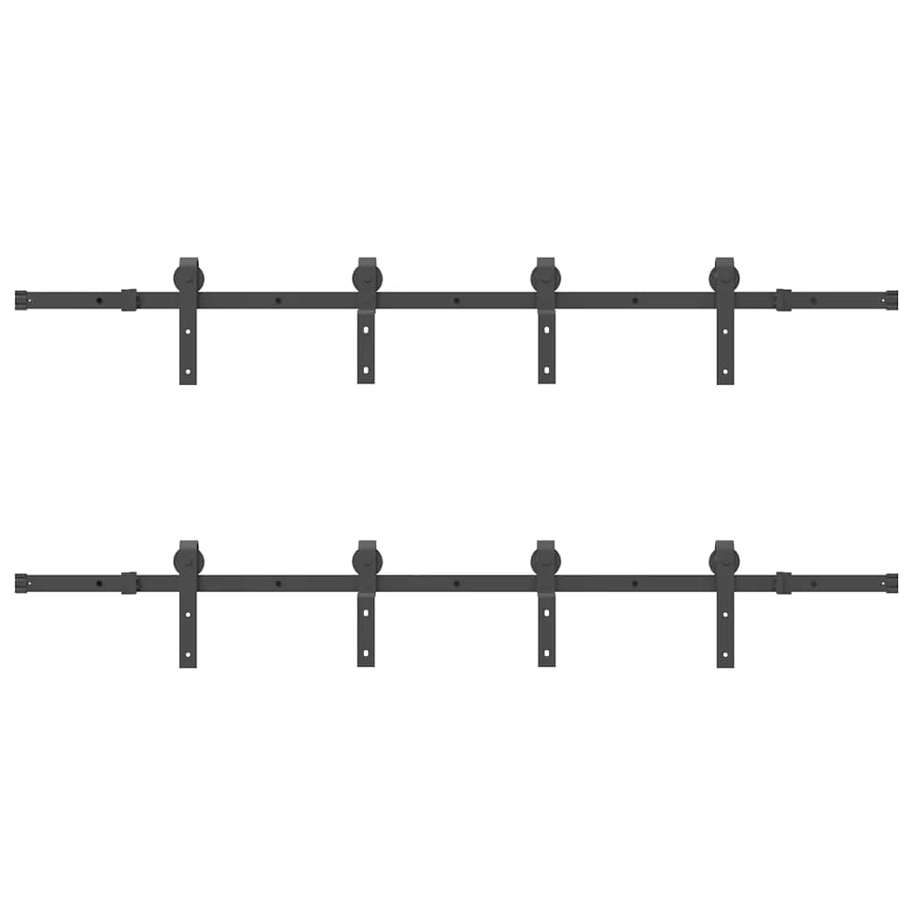 Sliding Door Hardware Kit 400 cm Steel Black