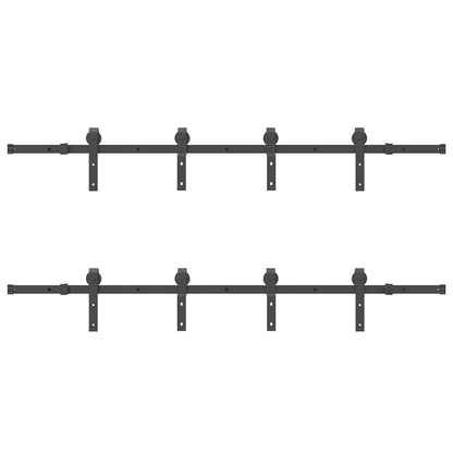 Sliding Door Hardware Kit 400 cm Steel Black