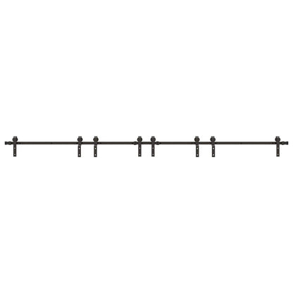 Sliding Door Hardware Kit 400 cm Steel Black