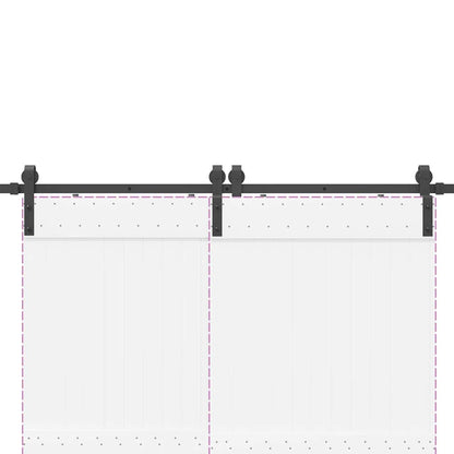 Sliding Door Hardware Kit 400 cm Steel Black