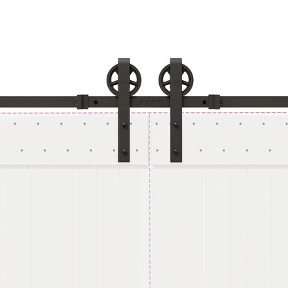 Sliding Door Hardware Kit 366 cm Steel Black