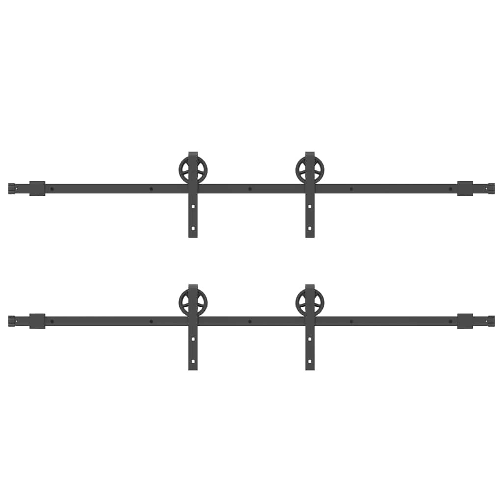Sliding Door Hardware Kit 400 cm Steel Black