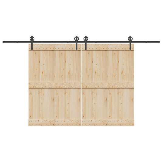 Sliding Door Hardware Kit 400 cm Steel Black