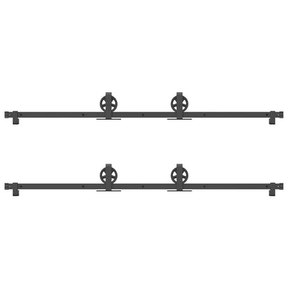 Sliding Door Hardware Kit 366 cm Steel Black