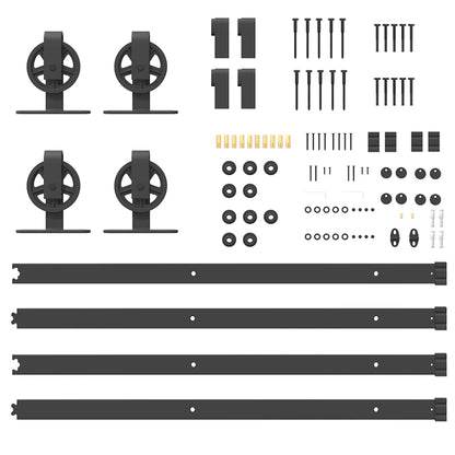 Sliding Door Hardware Kit 366 cm Steel Black
