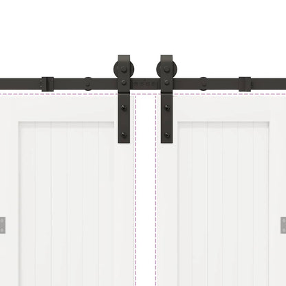Sliding Door Hardware Kit 366 cm Steel Black