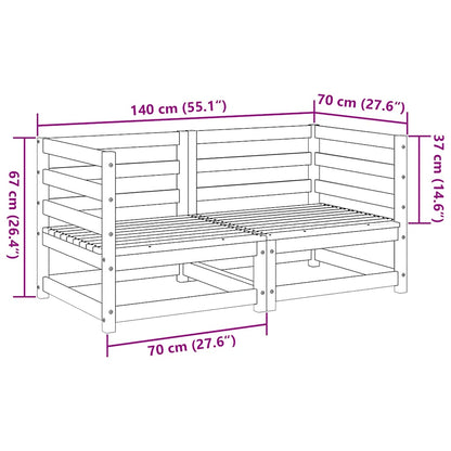 2 Piece Garden Sofa Set Solid Wood Pine