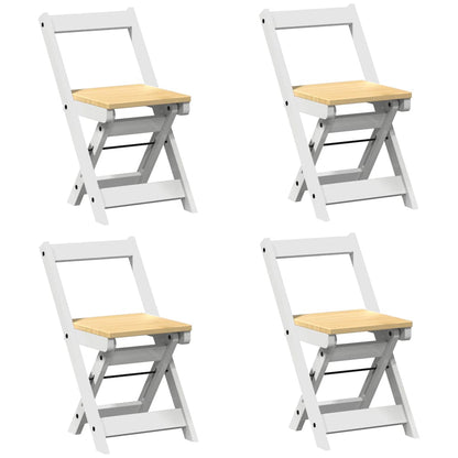 5 Piece Butterfly Dining Set "Corona" Foldable White Pinewood