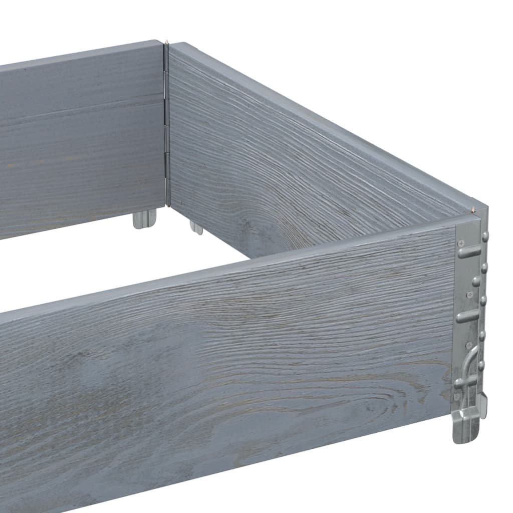 Pallet Collar Grey 80x60 cm Solid Wood Pine