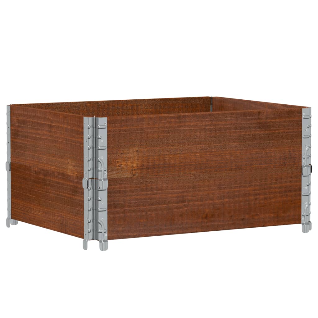Pallet Collars 2 pcs Brown 80x60 cm Solid Wood Pine