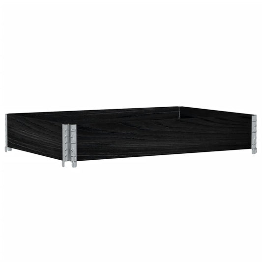 Pallet Collar Black 120x80 cm Solid Wood Pine