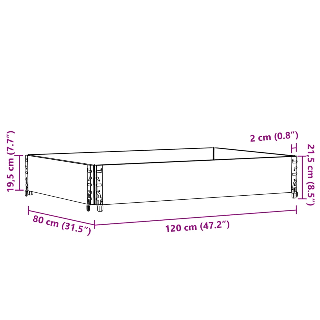 Pallet Collar Brown 120x80 cm Solid Wood Pine