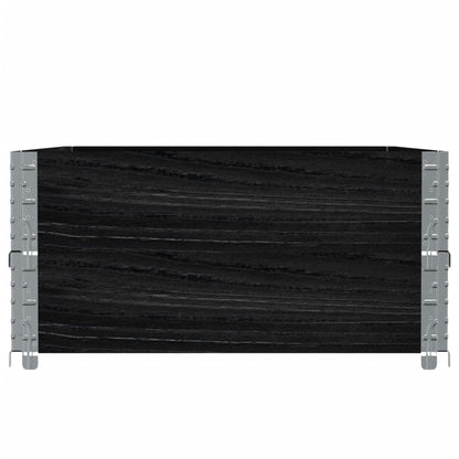 Pallet Collars 2 pcs Black 120x80 cm Solid Wood Pine
