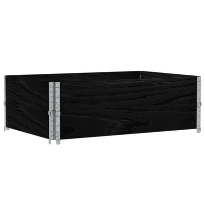 Pallet Collars 2 pcs Black 120x80 cm Solid Wood Pine