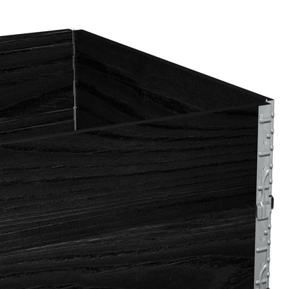 Pallet Collars 2 pcs Black 120x80 cm Solid Wood Pine