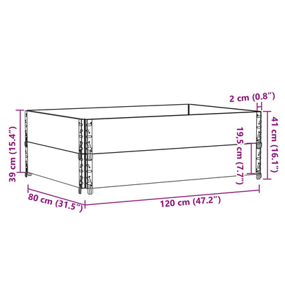 Pallet Collars 2 pcs Grey 120x80 cm Solid Wood Pine