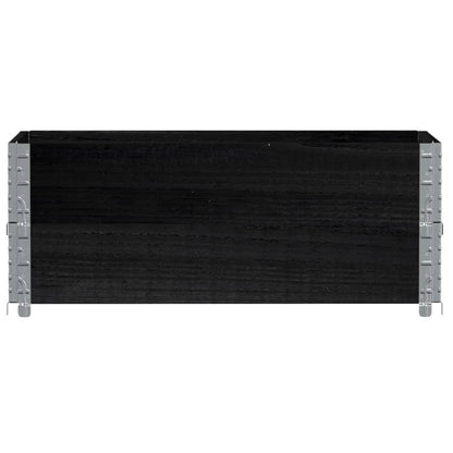 Pallet Collars 2 pcs Black 100x50 cm Solid Wood Pine