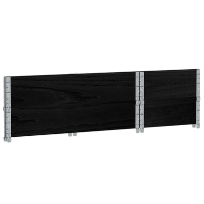 Pallet Collars 2 pcs Black 100x50 cm Solid Wood Pine