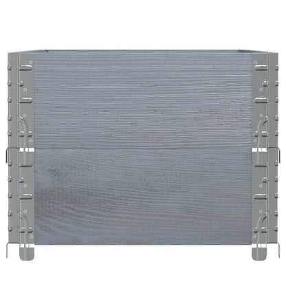 Pallet Collars 2 pcs Grey 100x50 cm Solid Wood Pine