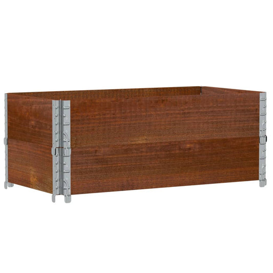 Pallet Collars 2 pcs Brown 100x50 cm Solid Wood Pine