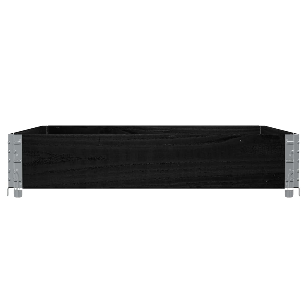 Pallet Collar Black 100x100 cm Solid Wood Pine