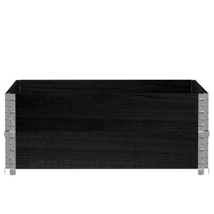 Pallet Collars 2 pcs Black 100x100 cm Solid Wood Pine