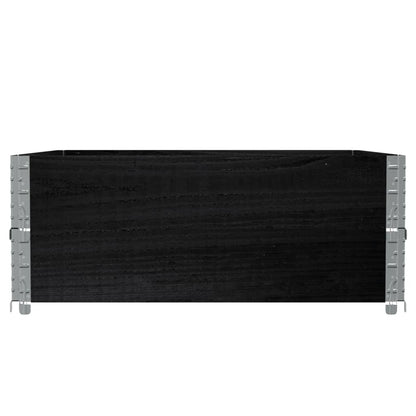 Pallet Collars 2 pcs Black 100x100 cm Solid Wood Pine