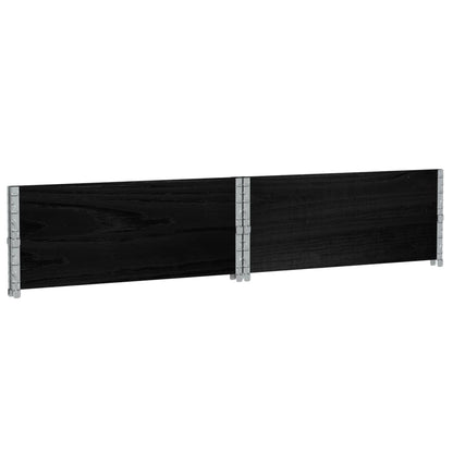 Pallet Collars 2 pcs Black 100x100 cm Solid Wood Pine