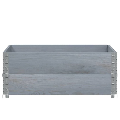 Pallet Collars 2 pcs Grey 100x100 cm Solid Wood Pine
