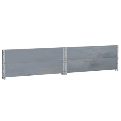 Pallet Collars 2 pcs Grey 100x100 cm Solid Wood Pine