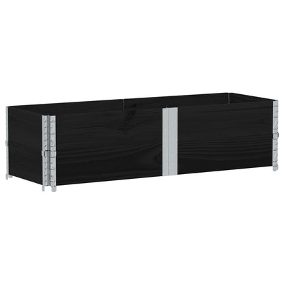 Pallet Collars 2 pcs Black 150x50 cm Solid Wood Pine